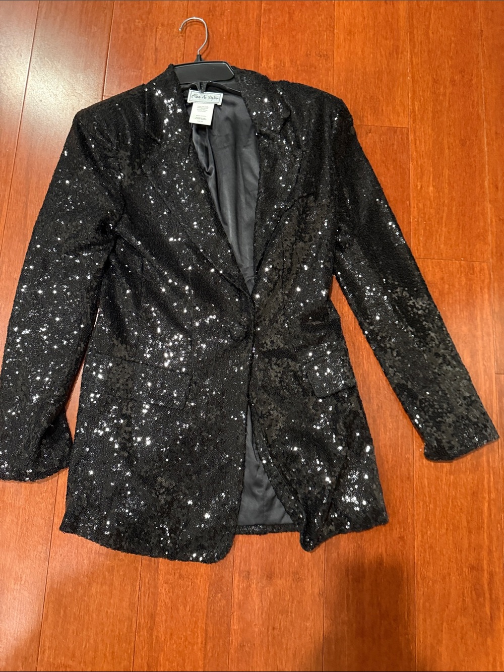 Black Sequin Blazer Jacket by Parker & Hyde